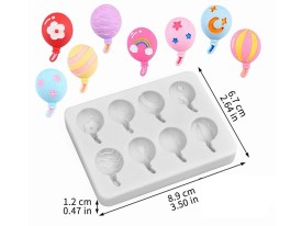 Molde silicona 8 globos decorados